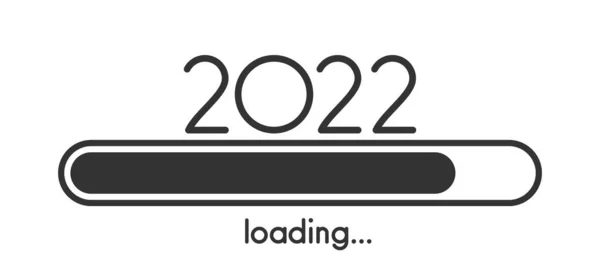 Черная Полоса Прогресса Знаком 2022 Белый Фон Векторная Иллюстрация Праздника — стоковый вектор