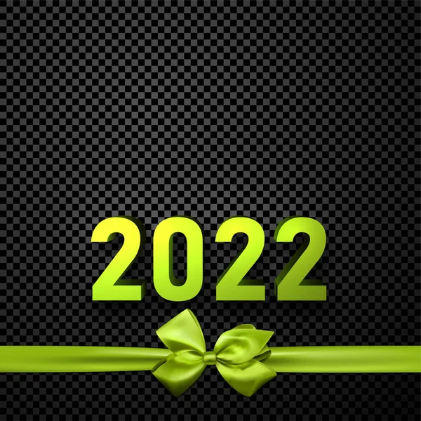 Panneau Vert 2022 Avec Ruban Avec Arc Fond Transparent Illustration — Image vectorielle