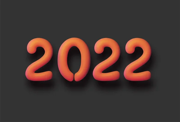 Matte Orange 2022 Balloon Sign Black Background Vector Holiday Illustration — Stock Vector