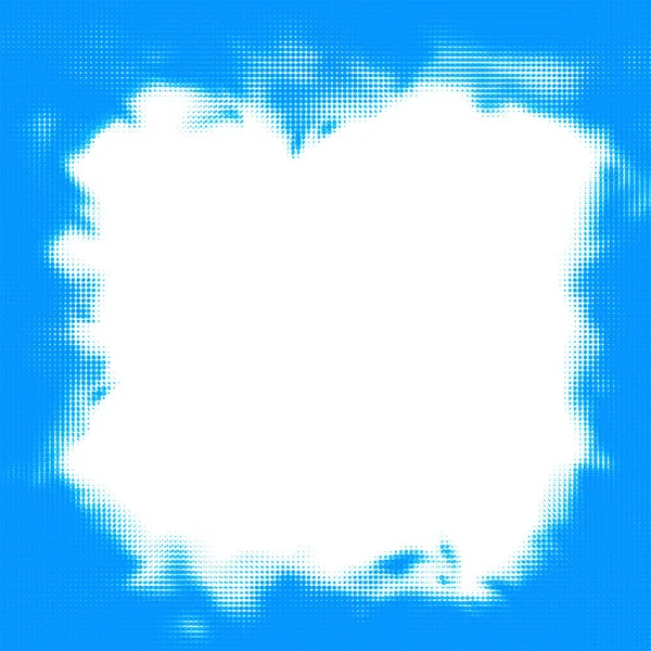 Abstrait Fond Pointillé Bleu Blanc Demi Teinte Cadre Carré Espace — Image vectorielle