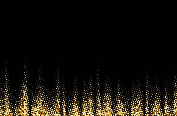 Abstract Golden Halftone Peaks Pattern Black Background Vector Illustration — Stock Vector