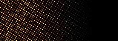 Altın lüks noktalı yarım ton afiş arka planı. Vektör illüstrasyonu