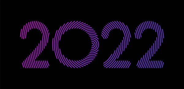 2022 Знак Полутона Градиентными Фиолетовыми Концентрическими Линиями Векторная Иллюстрация — стоковый вектор