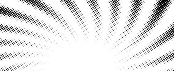 Svarta Prickiga Halvljusstrålar Eller Explosionsstrålar Vektor Pop Konst Illustration — Stock vektor