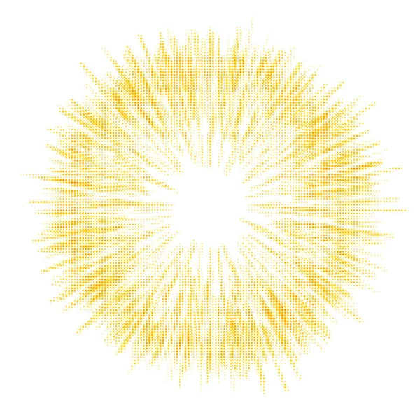 Yellow Abstract Halftone Explosion Star Fireworks Vector Illustration — 图库矢量图片