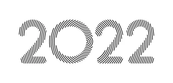 2022 Знак Полутона Черными Концентрическими Линиями Векторная Иллюстрация — стоковый вектор