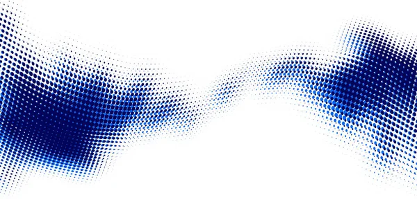 Punto Medio Tono Abstracto Azul Sobre Fondo Blanco Ilustración Vectorial — Vector de stock