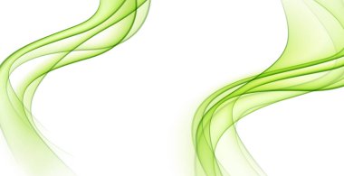Soyut yeşil hareket dalgaları, duman, şeffaf kumaş. Tasarım elemanı. Vektör illüstrasyonu.