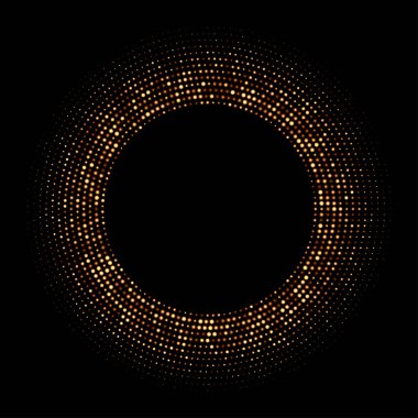 Altın yuvarlak yarım ton parlak çerçeve. Vektör illüstrasyonu.