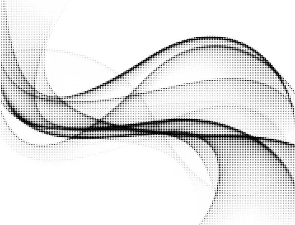 Fumez Comme Des Lignes Pointillées Courbes Demi Teintes Illustration Vectorielle — Image vectorielle