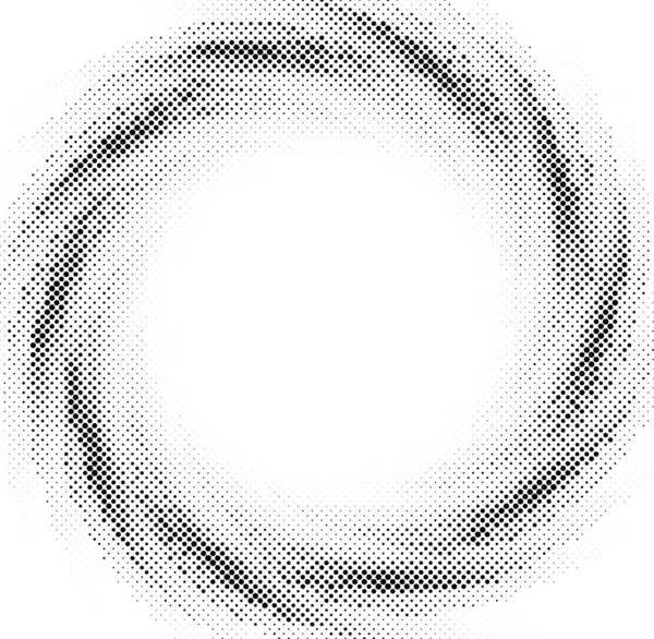 Black Halftone Titik Bulat Berputar Bingkai Ilustrasi Vektor - Stok Vektor