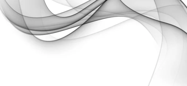 Línea Onda Movimiento Blanco Negro Abstracta Humo Elemento Diseño Ilustración — Vector de stock