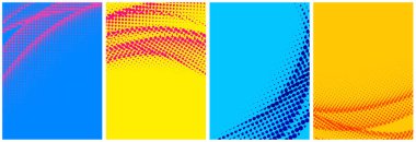 Soyut yarım ton rengarenk arkaplan çizgileri seti. Vektör illüstrasyonu.