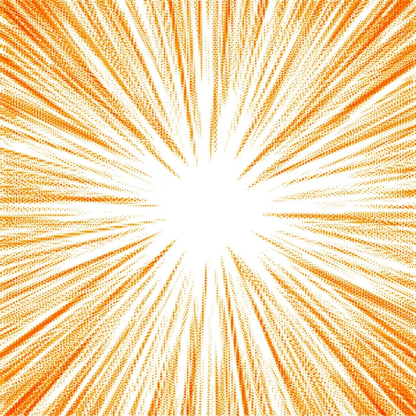 概要オレンジ色のハーフトーン星または太陽光線 ベクターイラスト — ストックベクタ