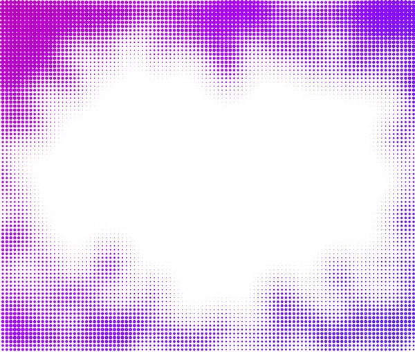 Violet Dégradé Demi Ton Pointillé Bordure Sur Fond Blanc Espace — Image vectorielle