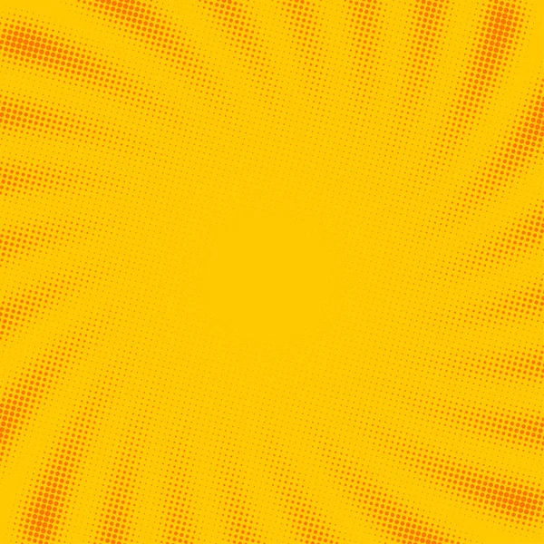 Amarillo Punteado Medio Tono Espiral Rayos Sol Fondo Ilustración Arte — Archivo Imágenes Vectoriales