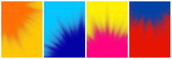 Soyut yarım ton renkli patlama ışınları arka planda. Vektör pop sanat illüstrasyonu.