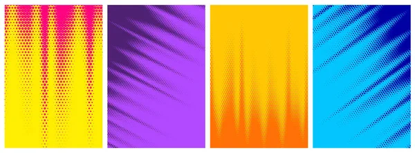 抽象的なハーフトーンカラフルなグラデーションの背景のセット ベクターイラスト — ストックベクタ