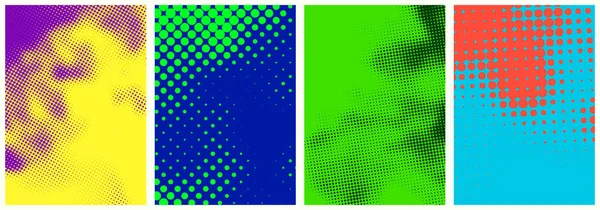 Set Abstract Halftone Colorful Gradient Backgrounds Vector Illustration — Stock Vector