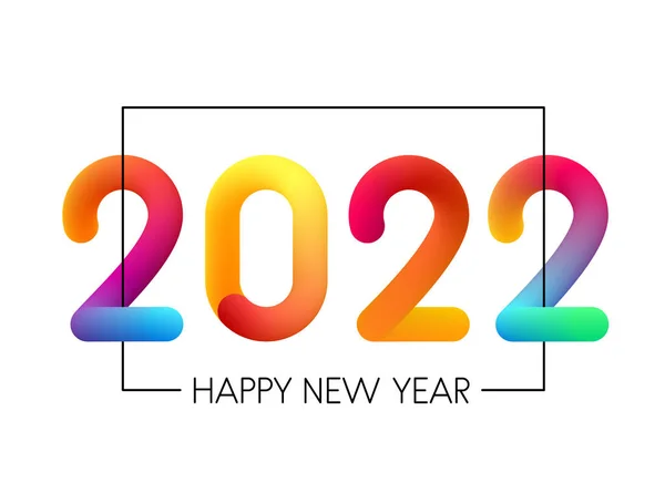 2022 Gradiente Sinal Multicolorido Quadro Ilustração Festiva Vetorial —  Vetores de Stock