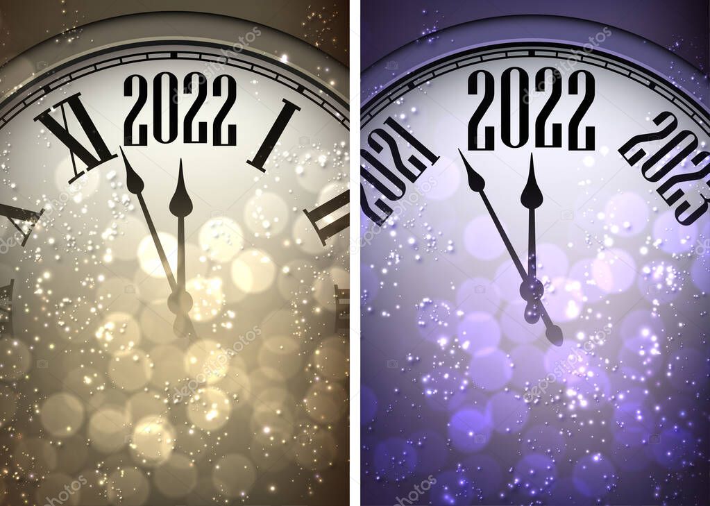 Reloj Creativo Manecillas Que Muestran 2022 Año Conjunto Dos