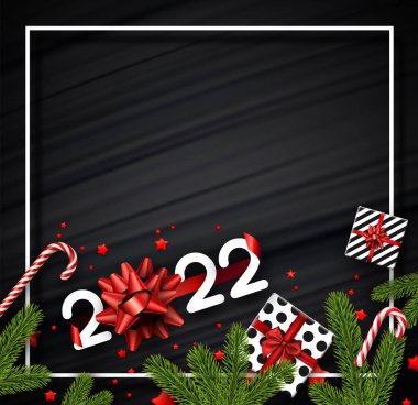 Fırça darbelerinde pruvalı beyaz 2022 işareti.