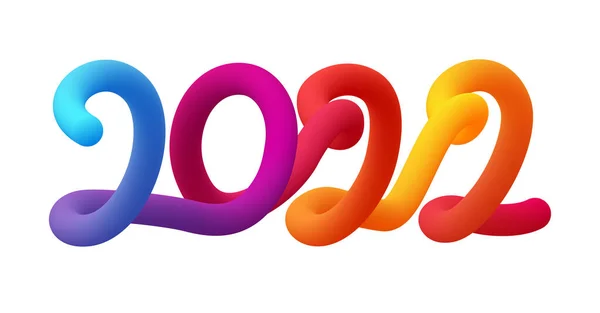 2022 Gradient Ballon Gonflé Multicolore Comme Signe Illustration Vectorielle Festive — Image vectorielle