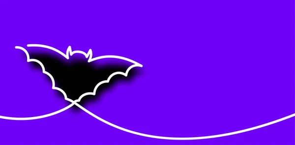 Pipistrello Sfocato Disegnare Singola Linea Illustrazione Vettoriale — Vettoriale Stock