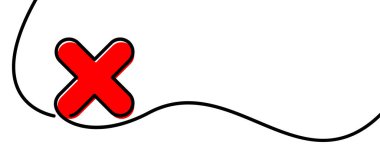 Çizim gibi. Kızıl haç, çarpma, yanlış işaret. Vektör illüstrasyonu.