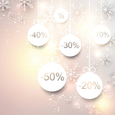 Noel topları ile Satılık arka plan.