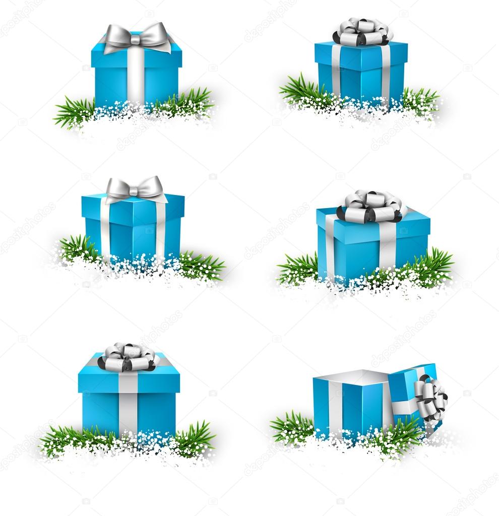 Set of realistic 3d gift boxes.