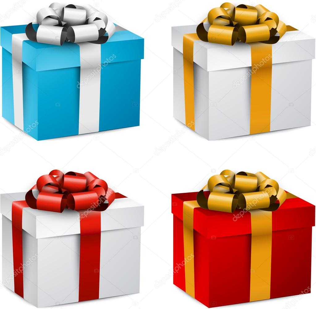 Set of realistic 3d gift boxes.