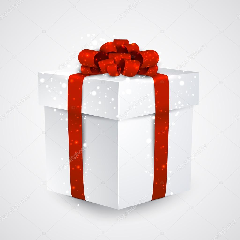 Gift box with red bow.