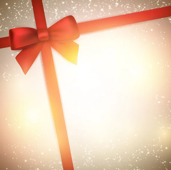 赤の弓とクリスマスの背景μπλοκ ορθογραφία εστίαση πέφτουν ως σύμβολο λόγω έλλειψης concent. — ストックベクタ