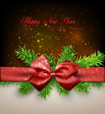 Noel arka plan kırmızı yay ile.