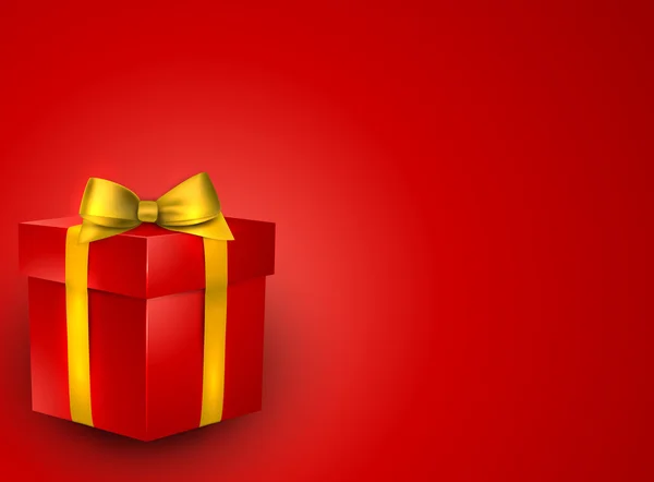 Fondo rojo caja de regalo . — Vector de stock