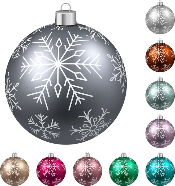 Set van realistische kleuren kerstballen. — Stockvector