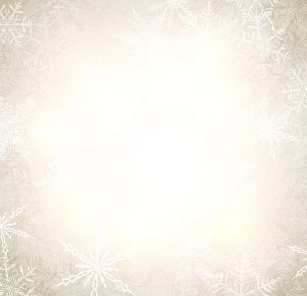 Weihnachten Hintergrund mit kristallischen Schneeflocken. — Stockvektor