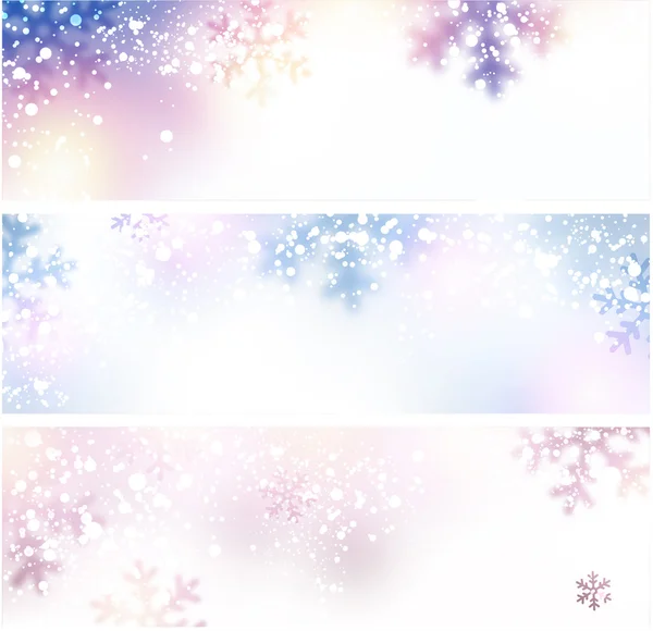 Banners de Navidad de nieve . — Vector de stock