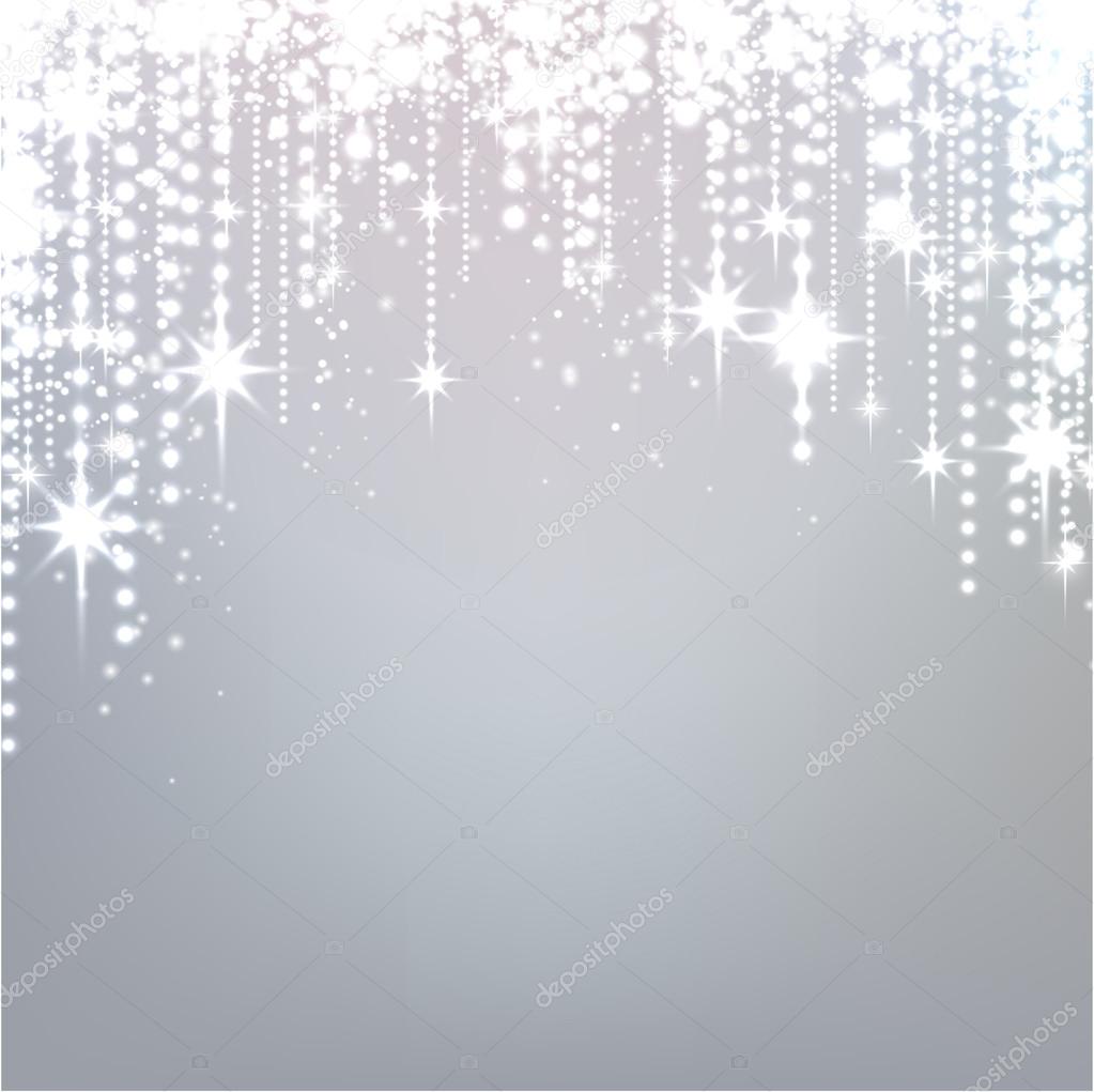 Silver starry christmas background.