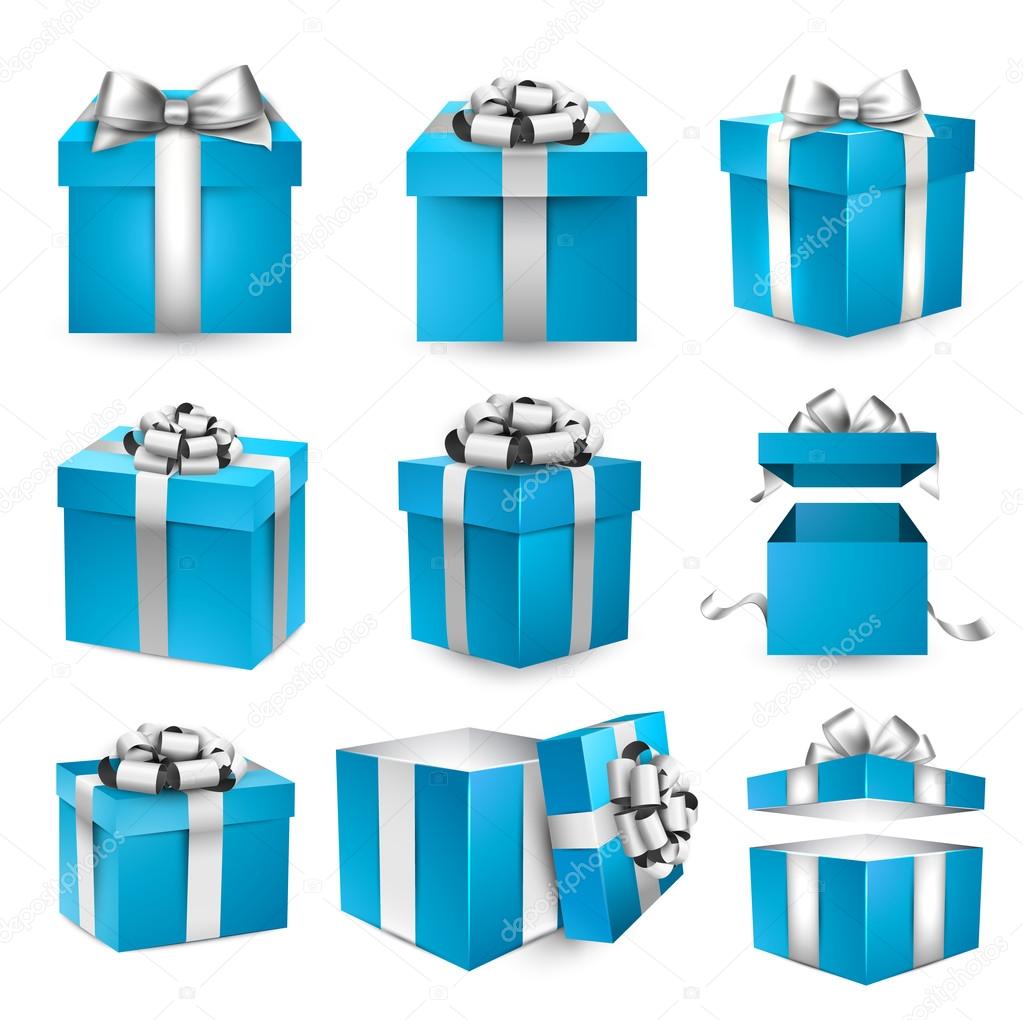 Set of realistic 3d gift boxes.