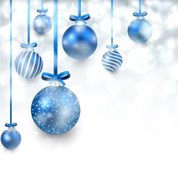 arka plan mavi Noel topları ile. 