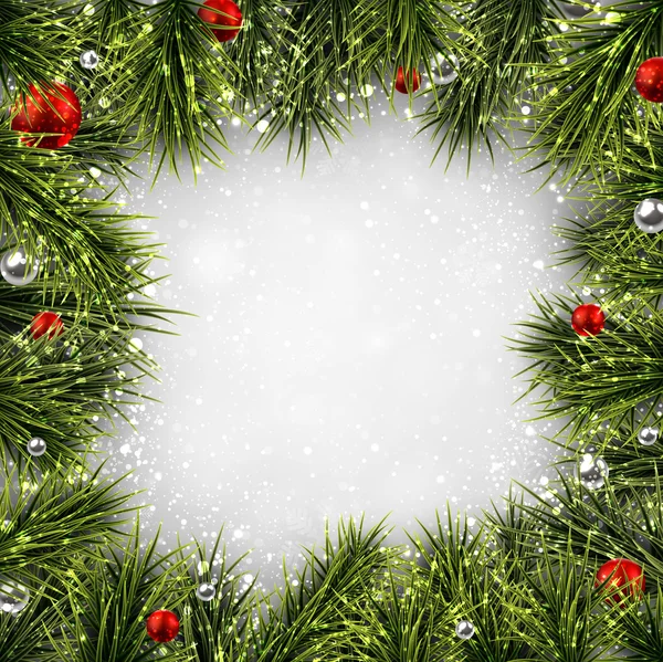 Vánoční pozadí se smrkovými větvemi. — Stockový vektor