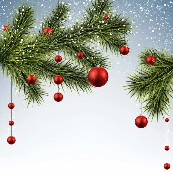 Fond de Noël avec branches d'épinette. — Image vectorielle