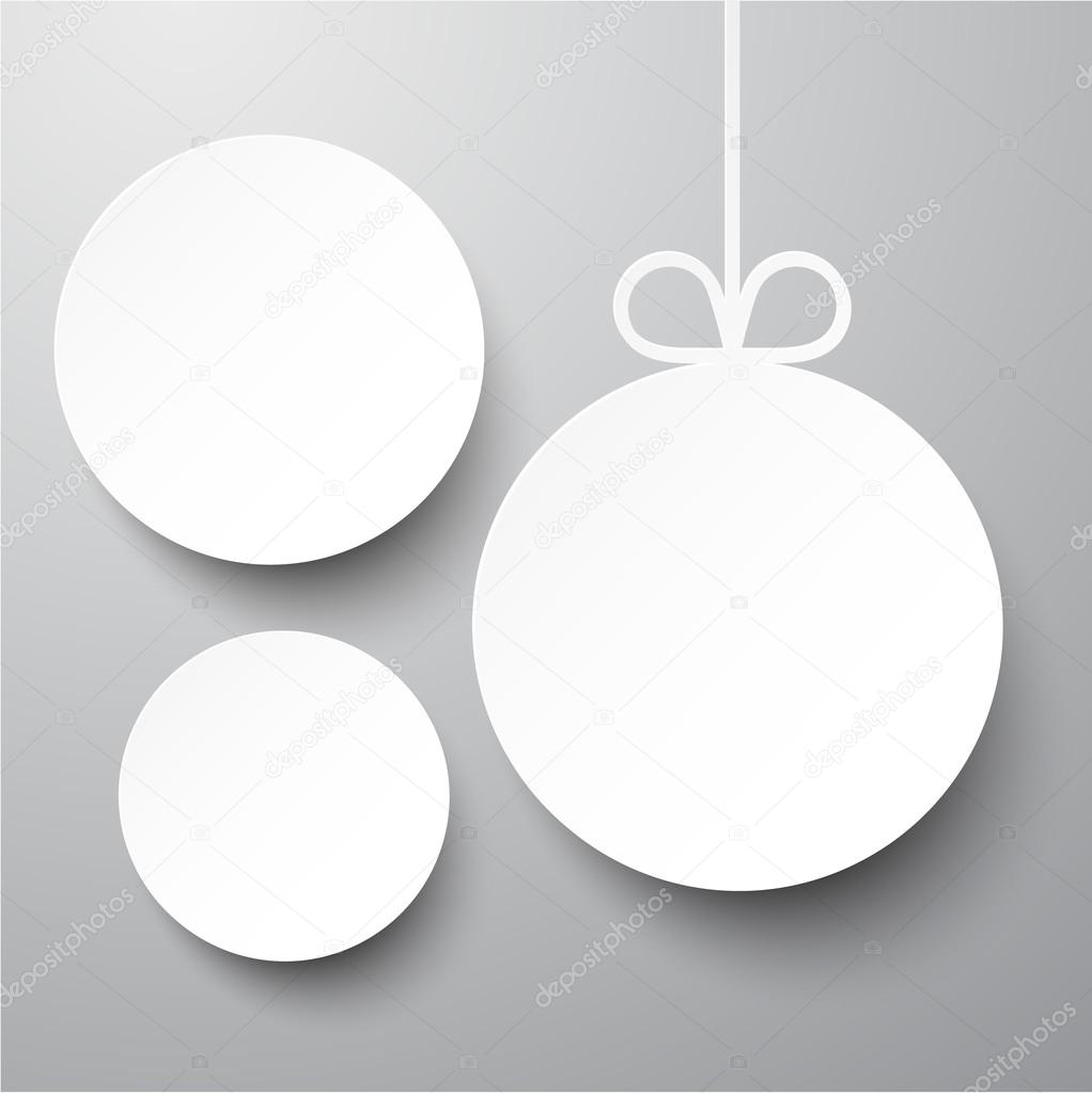White paper round holiday labels.