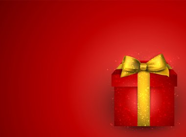 Kırmızı hediye kutusu arkaplanı.