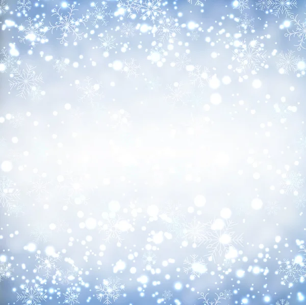 Kerstmis achtergrond met sneeuwvlokken glitter. — Stockvector