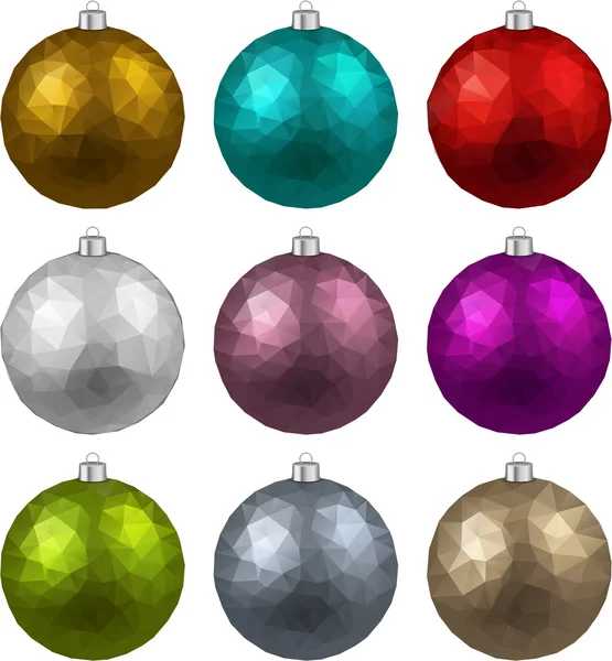 Set of textured realistic christmas balls. — Stock Vector