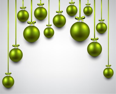 ark arka plan yeşil Noel topları ile. 