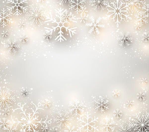 Fondo de Navidad con copos de nieve brillantes . — Vector de stock